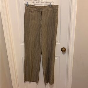 Jones New York Beige Striped Flare Pants